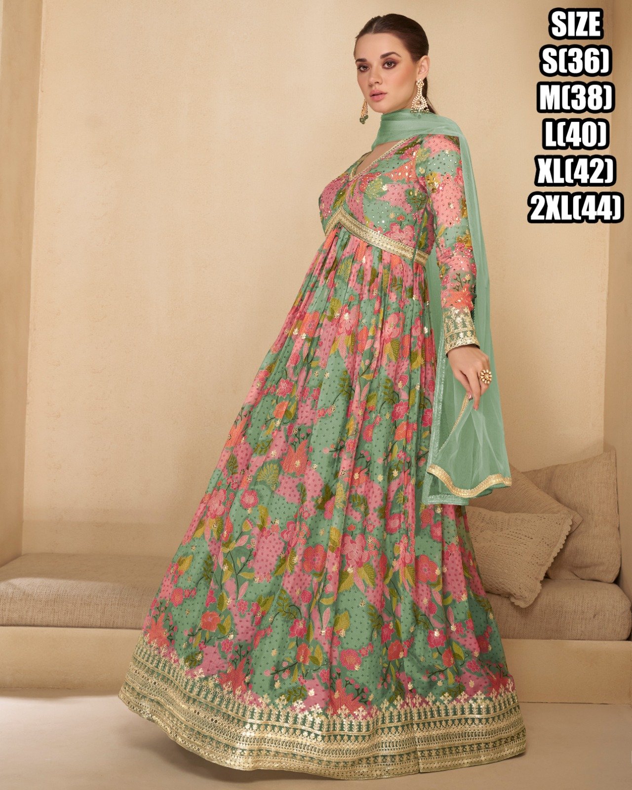 Anarkali Gown With Dupatta- 1.5