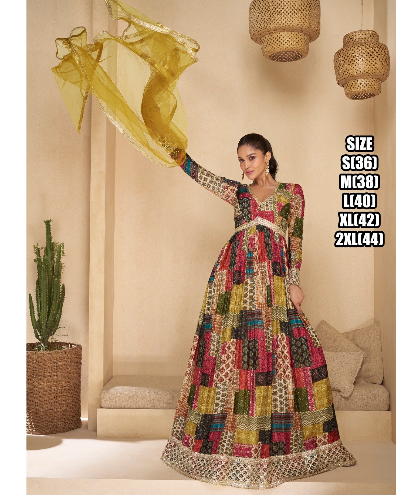 Anarkali Gown With Dupatta- 2 Gown- Anarkali Georgette Fabric Gown with Net Dupatta
