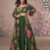 Crop Top and Bottom With Long Shrug- Indo Western Co-ord Set- Green