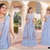 Crop Top, Palazzo, And Koti Set Floral Patterns And Vibrant Colors Size - S36, M38, L40, Xl42 Colour-Light Blue