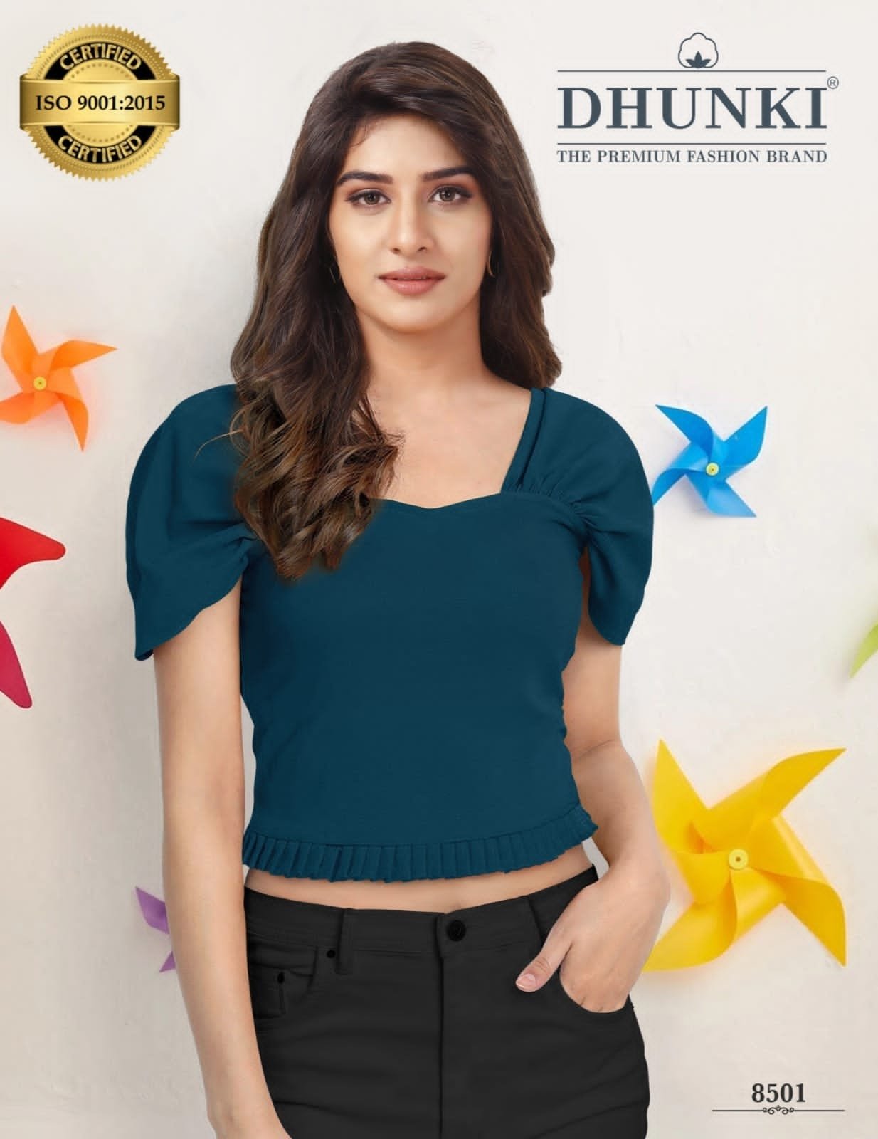 Designer stylish rayon top-dark Turquoise Western Wear Designer stylish rayon top Size: S(36), M(38), L(40) & XL(42) Colour- Dark Turquoise