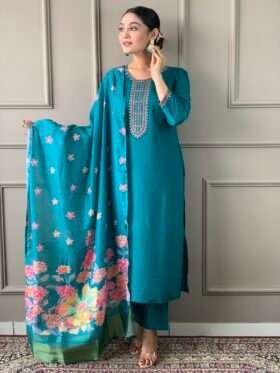 Kurta Pant Set With Lagdi Satin dupatta SIZE:S,M,L,XL,XXL