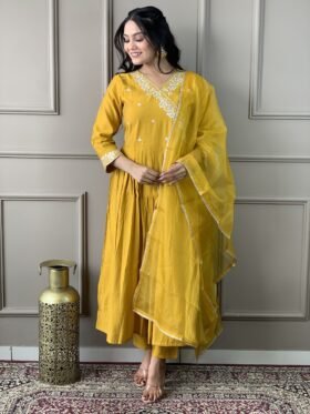 Kurta pent set with organza Dupatta SIZE:S,M,L,XL,XXL,3XL