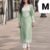 KURTI PANT SET- Pure Rayon Kurti Lakhnawi Stitch, Color- Green