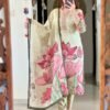 Kurta Pants Set with Dupatta Floral Straight Mirror Worked Size - M L XL XXL