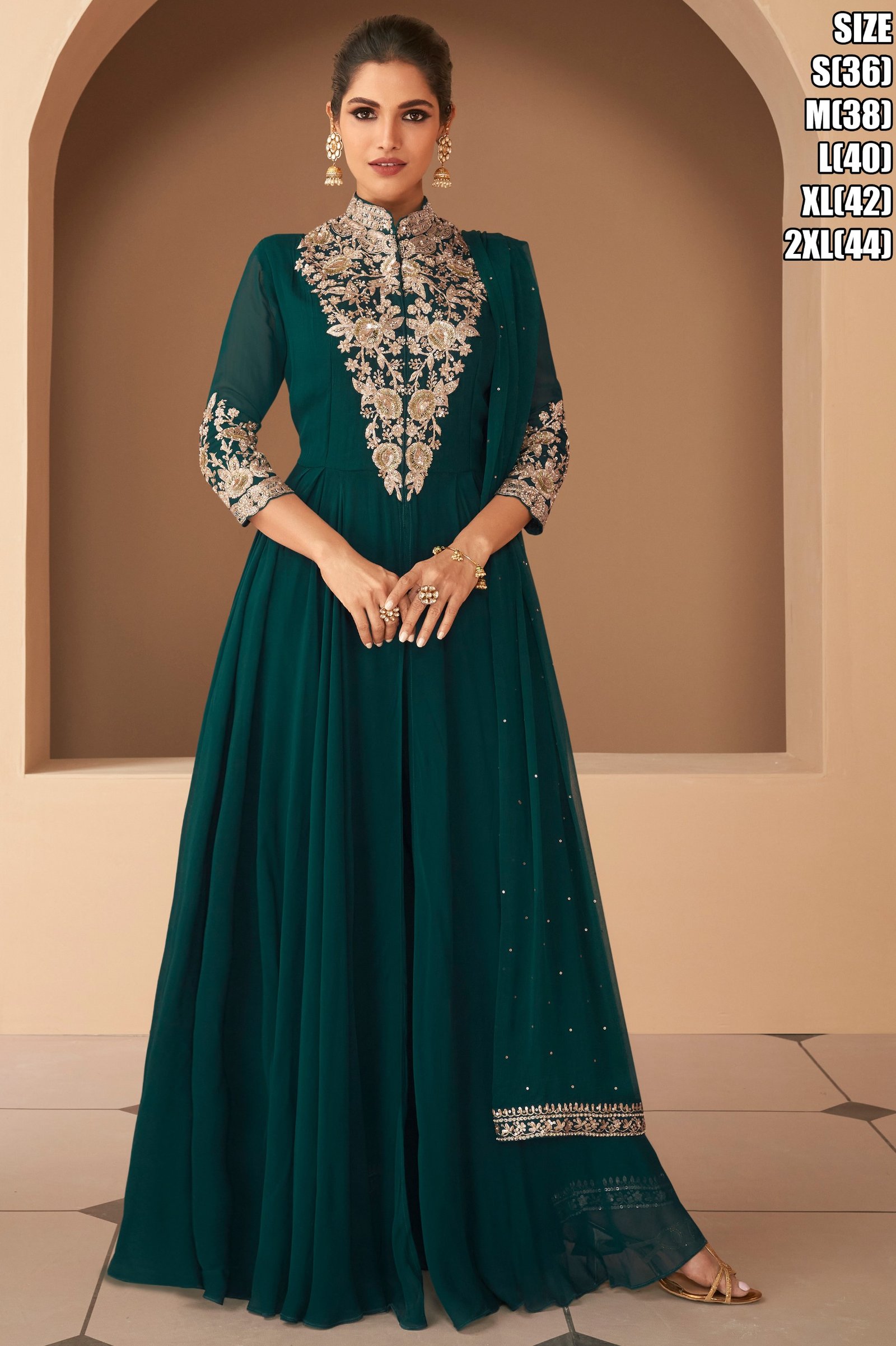 Kurti And Pant With Dupatta Sizes – S(36), M(38), L(40), Xl(42), XXL(44) Colour-Green Kurti And Pant With Dupatta Sizes – S(36), M(38), L(40), Xl(42), XXL(44) Colour-Green