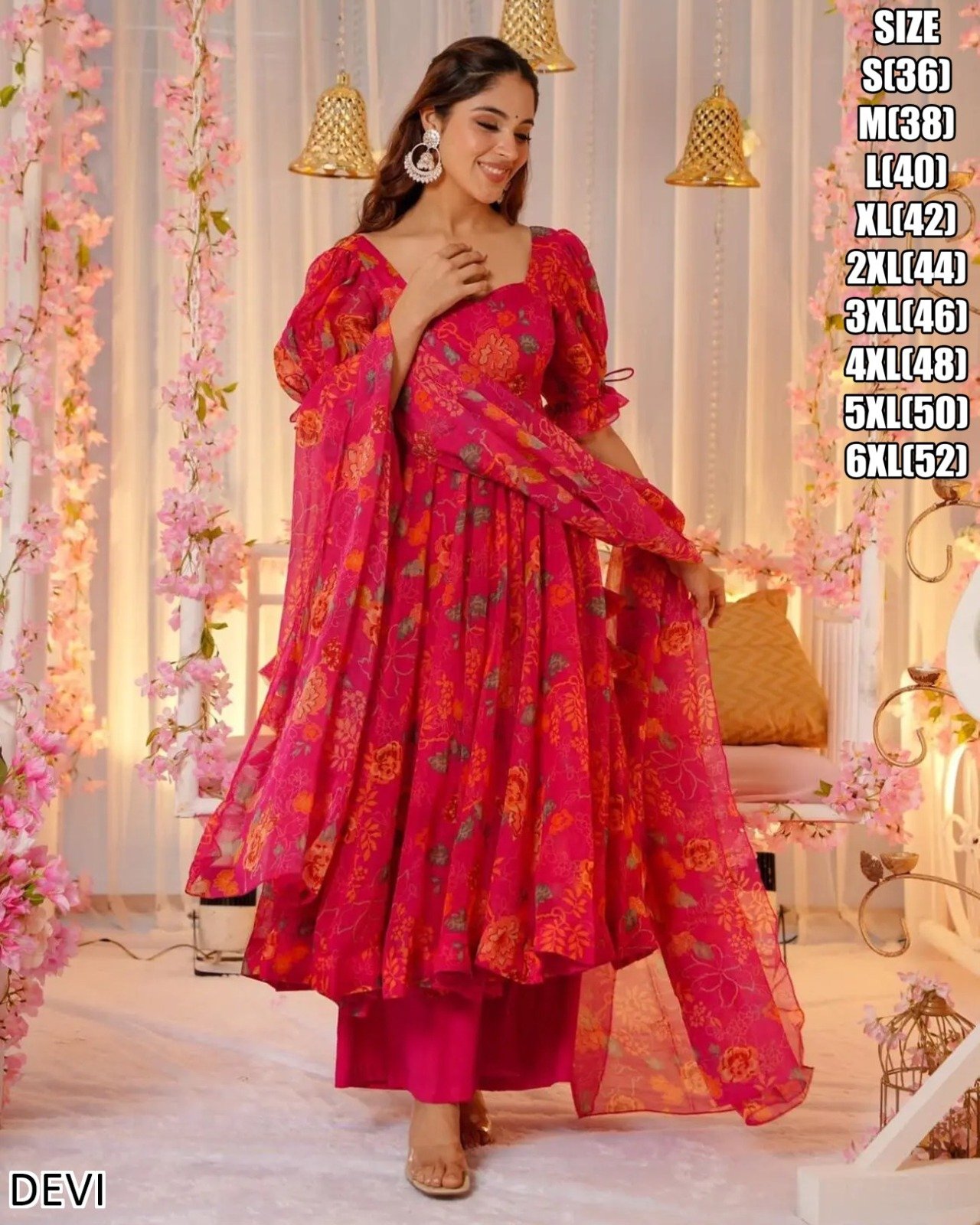 Kurti And Plazzo With Embroidery Work Dupatta -Red Kurti And Plazzo With Embroidery Work Dupatta Sizes – S(36), M(38), L(40), Xl(42), 2xl(44)