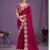 Party Wear Designer Unstitch Saree With Blouse- Maroon