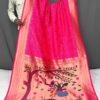Pure silk sarees paithani pallu and equal zari border on both side