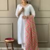 Kurta Pent Set With EMBROIDERY Work And PRINT Dupatta SIZE:S,M,L,XL,XXL