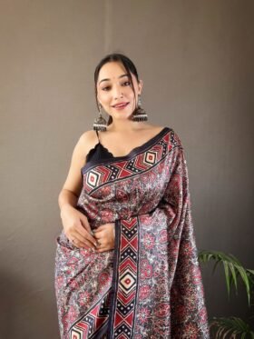 Saree Digital Print Soft And Easy To Drape Fabrics and Beautiful Pallu And Border