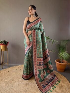 Saree Digital Print Soft And Easy To Drape Fabrics and Beautiful Pallu And Border