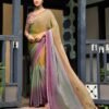 Saree-Velvet Chifon With Sequence Blouse-Colour-Multi colour