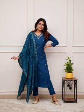 Kurta And Pent With GORGEOUS DUPATTA EMBROIDERY WORK Set SIZE:S,M,L,XL,XXL