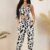 Two piece set in attractive print, pant with pocket Colour-White