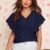 Wester Wear Designer stylish top in v neck with designer cap sleeve Size:S(36), M(38), L(40) & XL(42) Colour-Blue