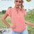 Western Wear Short Sleeve Top With Designer Neck and premium soft chiffon Georgette Size: S(36), M(38), L(40) & XL(42) Colour-Peach