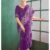 Saree-Pure Cotton Block Print Saree Colour-Deep purple Colour Whit White And Lighter Purple Tie-Dye Patterns