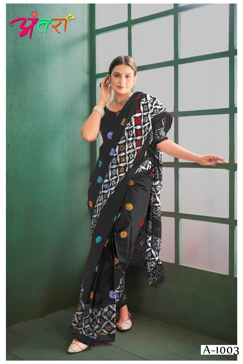 WhatsApp Image 2024-12-04 at 10.26.37 AM Saree-Pure Cotton Block Print Saree Colour-Black And Blue Green yellow And Red Printed