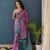 SAREE-PURE COTTON JAIPUR BLOCK PRINT SAREES WITH UNSTITCHED BLOUSE PICE-COLOUR-Green and Magenta With White Patterns