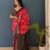 SAREE-PURE COTTON JAIPUR BLOCK PRINT SAREES WITH UNSTITCHED BLOUSE PICE-Red and Black