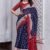 SAREE- PURE COTTON JAIPUR BLOCK PRINT SAREES WITH UNSTITCHED BLOUSE PICE-COLOUR-BLUE AND REDSAREE- PURE COTTON JAIPUR BLOCK PRINT SAREES WITH UNSTITCHED BLOUSE PICE-COLOUR-BLUE AND RED