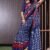 SAREE- PURE COTTON JAIPUR BLOCK PRINT SAREES WITH UNSTITCHED BLOUSE PICE-COLOUR-BLUE AND RED