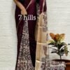 SAREE-GEORGETTE FABRIC WITH ALL OVER KALMAKARI FLOWER DESIGN -COLOUR-MAROON AND CREAM WITH FLORAL PRINT