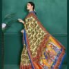 Saree- SPECIAL KALAMKARI HAND BLOCK PRINT SAREES Colour-Blue and Light Green