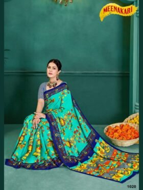 Saree- SPECIAL KALAMKARI HAND BLOCK PRINT SAREES Colour-Sky Blue
