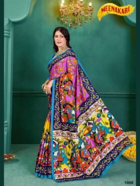 Saree- SPECIAL KALAMKARI HAND BLOCK PRINT SAREES Colour-Multi colour