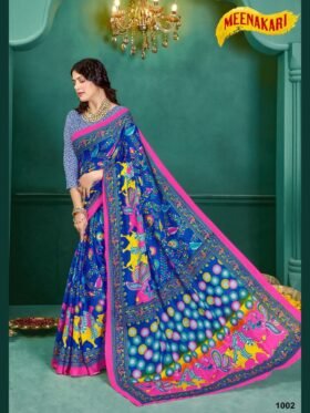 Saree- SPECIAL KALAMKARI HAND BLOCK PRINT SAREES Colour-Blue