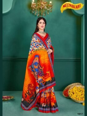 Saree- SPECIAL KALAMKARI HAND BLOCK PRINT SAREES Colour-Multi Colour