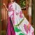SAREE- Pure Bagru Fancy Hand Printed Sarees with Runing Hand Printed Unstich Blouse pice-Colour-White and Pink