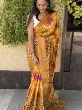 SAREE- DOLA SILK COLOUR-YELLOW
