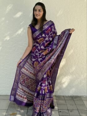 SAREE- DOLA SILK COLOUR-PURPLE