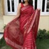 SAREE-PURE CANDY COTTON SILK SAREE- COLOUR -RED