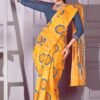 Saree- PURE COTTON TIEDYE PRINT SAREES -Colour-Yellow