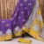 Saree- Silver borders along with pallu and blouse Colour-Yellow And Purple