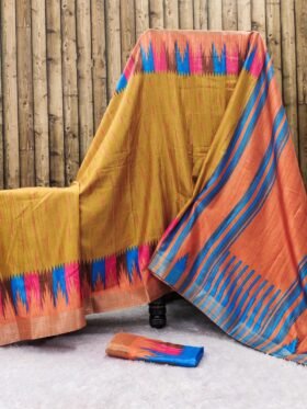 Saree- Silver borders along with pallu and blouse Colour-Yellow