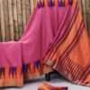 Saree- Silver borders along with pallu and blouse Colour-Pink