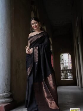 SAREE-Banarasi Soft Silk Saree-Colour-Black SAREE-Banarasi Soft Silk Saree-Colour-Black