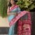 Saree-Creap Silk Saree Kalamkari Elephant Print Pure Soft Zari Weaving Contrast and Pallu With Blouse-Colour-Sky Blue and Red