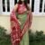 Saree-Creap Silk Saree Kalamkari Elephant Print Pure Soft Zari Weaving Contrast and Pallu With Blouse-Colour-Green and Red