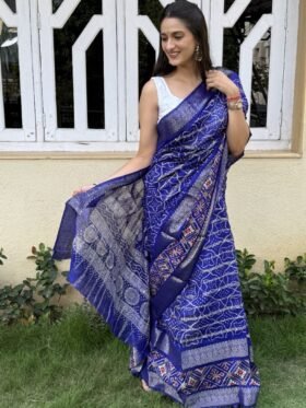 Saree-Super Candy Cotton Silk – Colour – Royal Blue