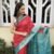 Saree-Marsh Mellon Silk Saree Jaquard Border And Super Foil Print-Colour-Red And Sky Blue