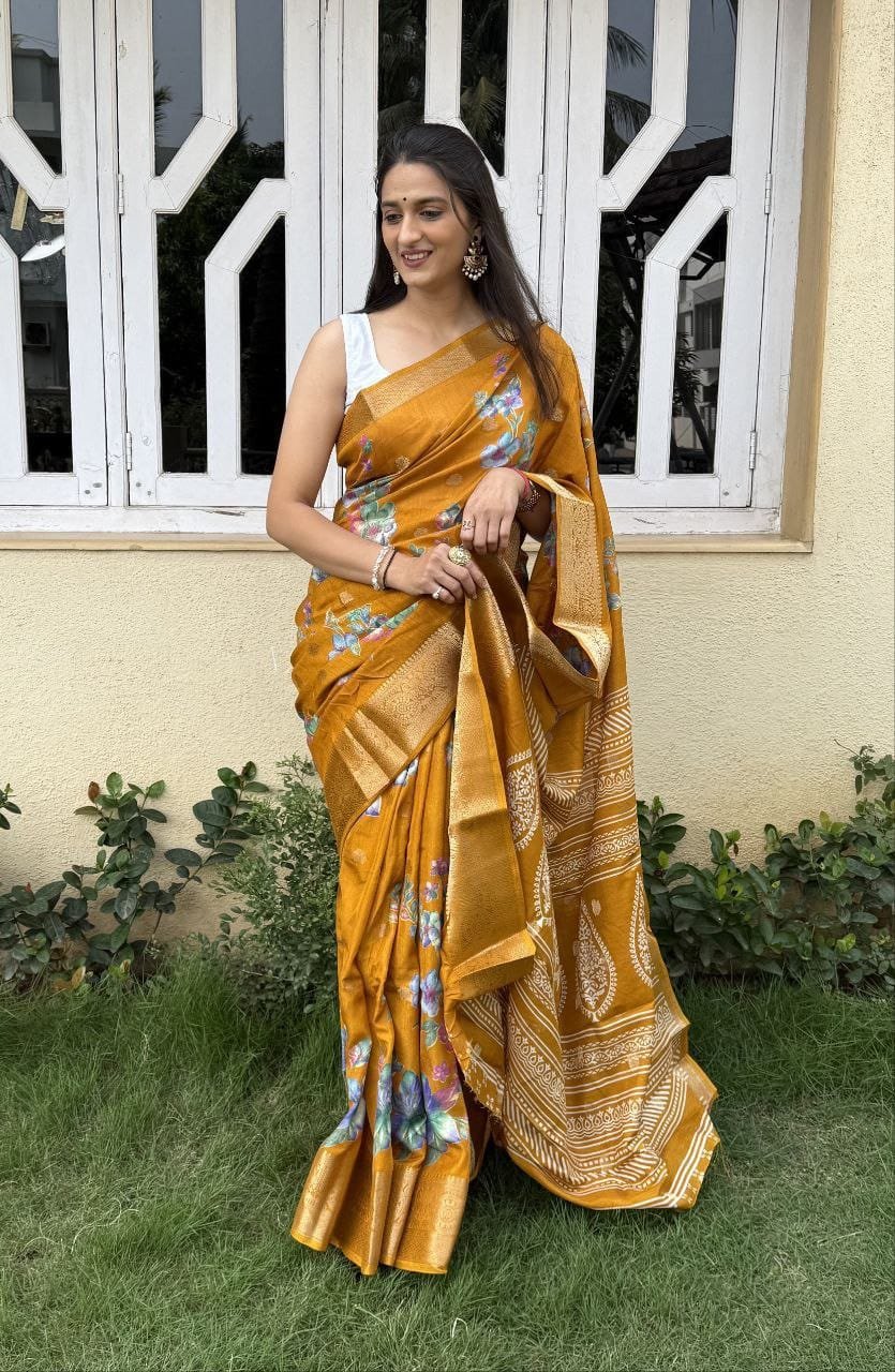 WhatsApp Image 2024-12-07 at 9.47.47 AM Saree-Dola Silk Jaquard Butii All Over Saree - Colour-Yellow With Floral Print