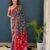 SAREE-PURE COTTON JAIPUR BLOCK PRINT SAREES WITH UNSTITCHED BLOUSE PICE-Colour- Gray and Red
