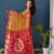 SAREE-PURE COTTON JAIPUR BLOCK PRINT SAREES WITH UNSTITCHED BLOUSE PICE-Colour- Yellow and Red