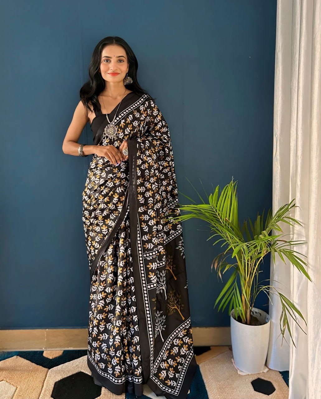 WhatsApp Image 2024-12-09 at 14.58.58_164d0aac SAREE-PURE COTTON JAIPUR BLOCK PRINT SAREES WITH UNSTITCHED BLOUSE PICE-Colour-Black